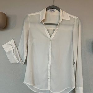 Express Portofino Ivory Shirt Slim Fit (S)